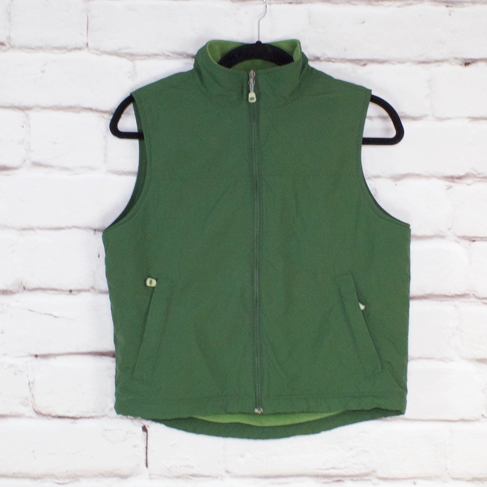 LL Bean Men's Green Vest Fleece Lined Size Medium - Picture 1 of 8